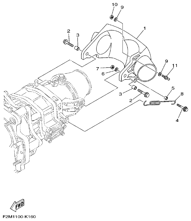 Yamaha F2ML JET UNIT 3 parts diagram
